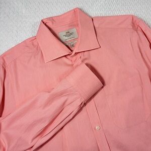 Hawes & Curtis Jermyn Street London Classic Fit Pink Long Sleeve Shirt Size 16.5